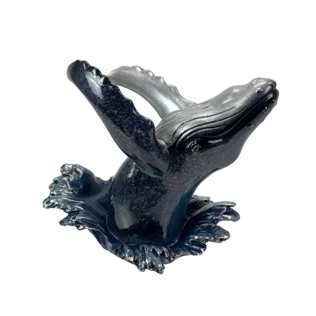 Humpback Whale Wine Bottle Holder – Whimsical Coastal Home – 5.75 Inches High